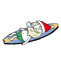 Surfing Santa in christmas sticker #14402616