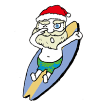 Surfing Santa in christmas sticker #14402618