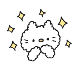 Fluffy cute cat sticker #14403120
