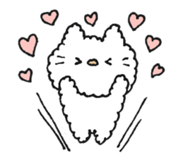 Fluffy cute cat sticker #14403149