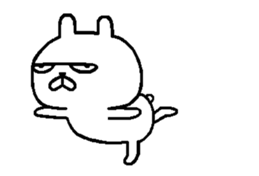 rabbit thinking nothing move around3 sticker #14407200