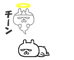 rabbit thinking nothing move around3 sticker #14407219