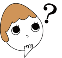 Simple Short hair Girl sticker #14407352