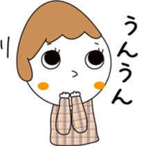 Simple Short hair Girl sticker #14407359