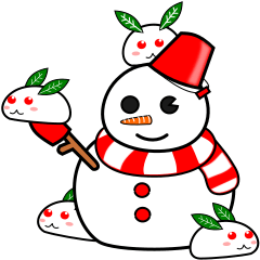 Snowman and snow rabbit