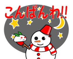 Snowman and snow rabbit sticker #14407463