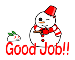 Snowman and snow rabbit sticker #14407464