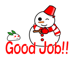 Snowman and snow rabbit sticker #14407464