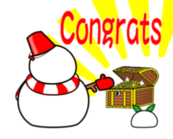 Snowman and snow rabbit sticker #14407465