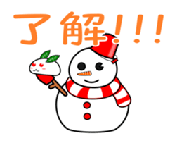 Snowman and snow rabbit sticker #14407468