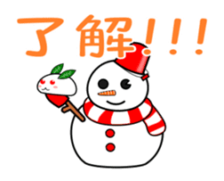 Snowman and snow rabbit sticker #14407468