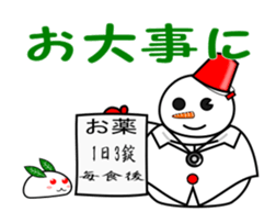 Snowman and snow rabbit sticker #14407469