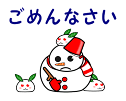 Snowman and snow rabbit sticker #14407470