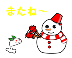 Snowman and snow rabbit sticker #14407471
