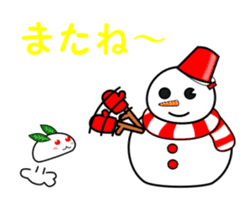 Snowman and snow rabbit sticker #14407471