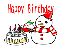 Snowman and snow rabbit sticker #14407473