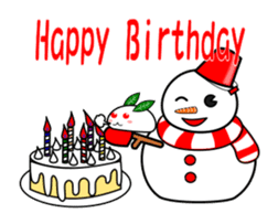 Snowman and snow rabbit sticker #14407473