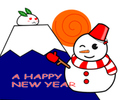 Snowman and snow rabbit sticker #14407475