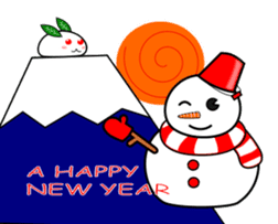 Snowman and snow rabbit sticker #14407475