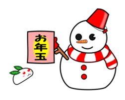 Snowman and snow rabbit sticker #14407481