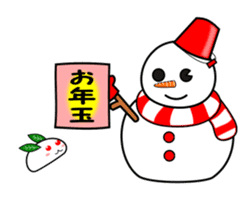 Snowman and snow rabbit sticker #14407481