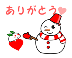 Snowman and snow rabbit sticker #14407484
