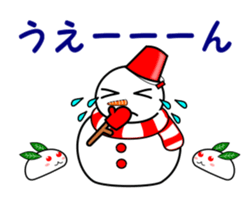 Snowman and snow rabbit sticker #14407488