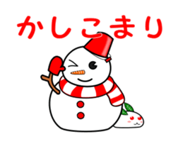 Snowman and snow rabbit sticker #14407489
