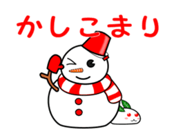 Snowman and snow rabbit sticker #14407489