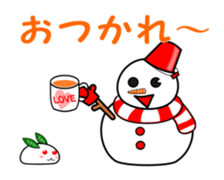 Snowman and snow rabbit sticker #14407491