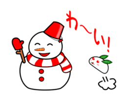 Snowman and snow rabbit sticker #14407495