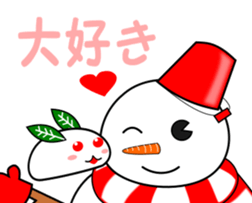 Snowman and snow rabbit sticker #14407496