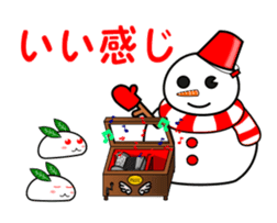 Snowman and snow rabbit sticker #14407499