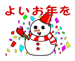 Snowman and snow rabbit sticker #14407501