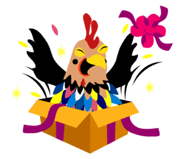 Happy New Year 2017 Chicken Year!!! WOW! sticker #14407762
