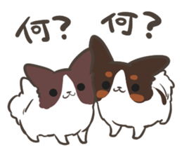 4 Papillon nestles up to daily life sticker #14409167