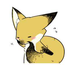 Fox and bird sticker #14409675