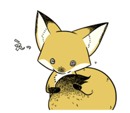 Fox and bird sticker #14409684