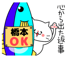 Funny Face Cat Hashimoto sticker #14415560