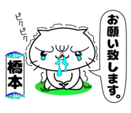 Funny Face Cat Hashimoto sticker #14415563