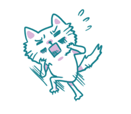 Blue Green Cat Mifu sticker #14415579
