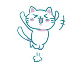 Blue Green Cat Mifu sticker #14415581