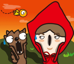 Funny of little red riding hood sticker #14417941