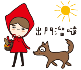 Funny of little red riding hood sticker #14417953