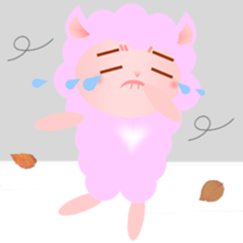 Rosy the Pink fluffy lamb sticker #14419491