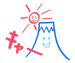 Smile Mt.Fuji and Sun sticker #14423501