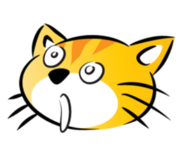 round face cat sticker #14423870