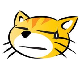 round face cat sticker #14423873