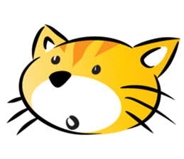 round face cat sticker #14423874