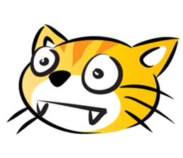 round face cat sticker #14423889